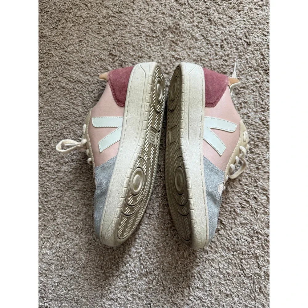 Veja V-10 Womens Sneakers Pink Peach Grey Multi Color Suede Leather Size 9 - Picture 2 of 7